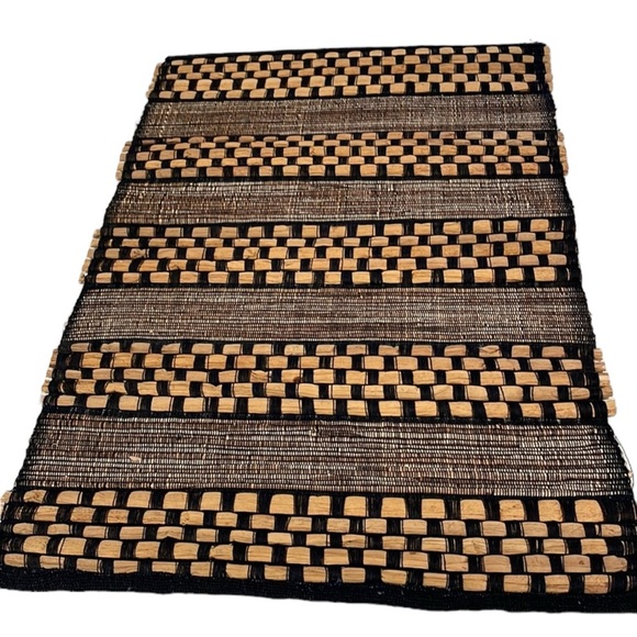 Other - Set of 4 raffia woven placements in black and brown. Gently used.
